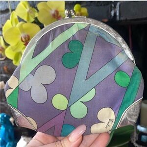 Vintage 1960s Emilio Pucci metallic and canvas purse